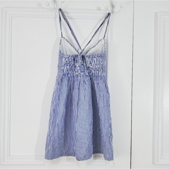 Vintage Abercrombie Kids- Pinstripe Criss Cross Smock Top/Dress - Picture 11 of 13